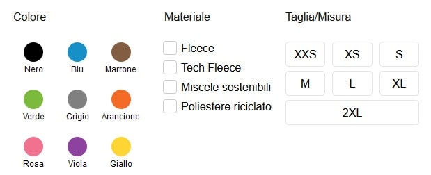 Pagina di categoria ecommerce: i filtri
