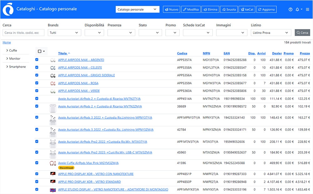 Esplorare il Catalogo personale Esplorare il Catalogo personale