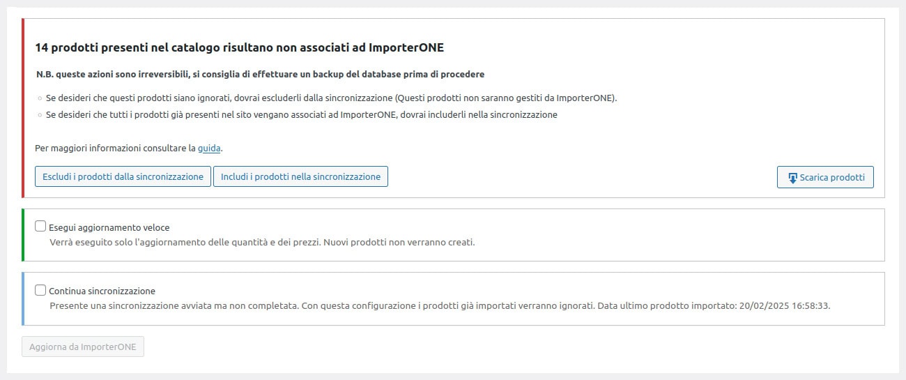 Importare prodotti WooCommerce_connector
