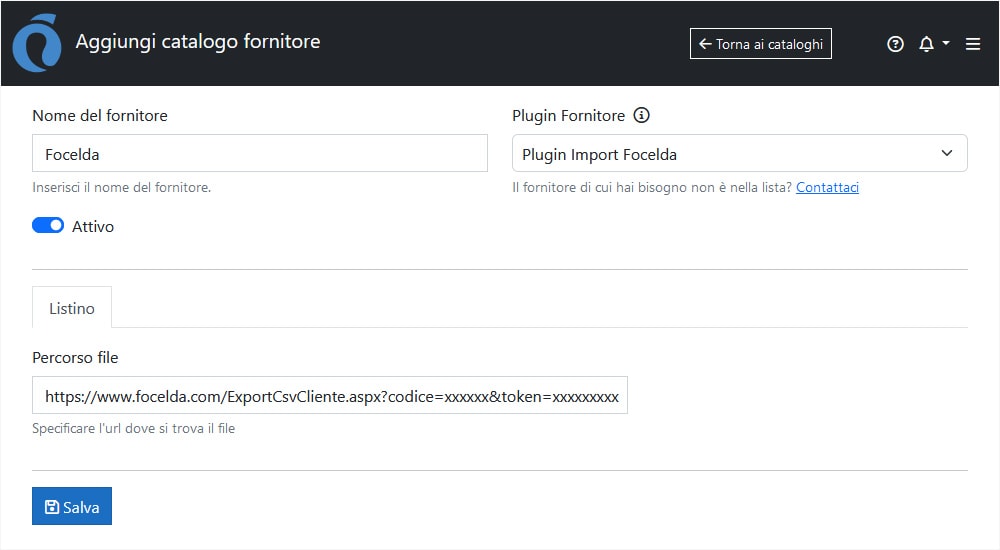 Configurazione Focelda ImporterONE Configurazione Focelda ImporterONE
