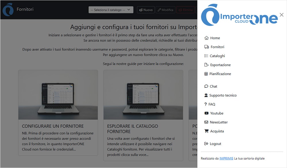 ImporterONE Cloud-fornitori ImporterONE Cloud-fornitori