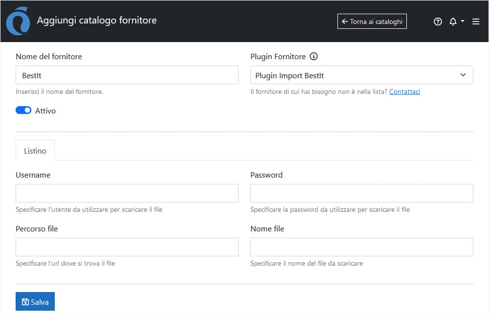 Configurazione BestIt ImporterONE Configurazione BestIt ImporterONE