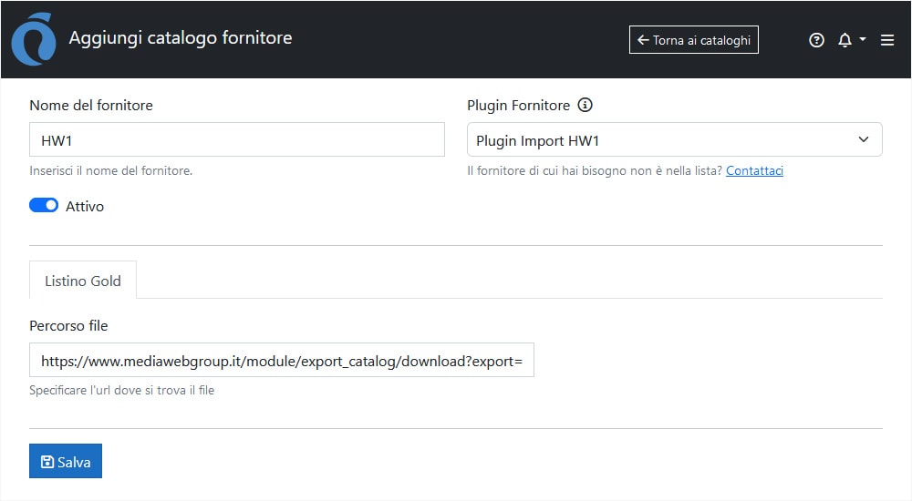 Configurazione HW1 ImporterONE Configurazione HW1 ImporterONE