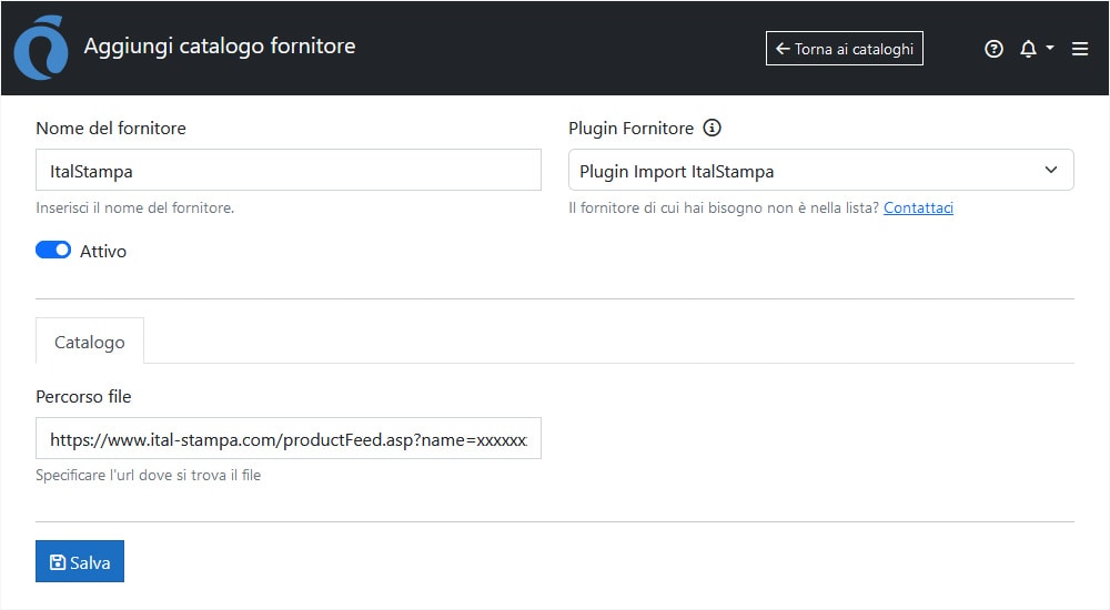 Configurazione ItalStampa ImporterONE Configurazione ItalStampa ImporterONE