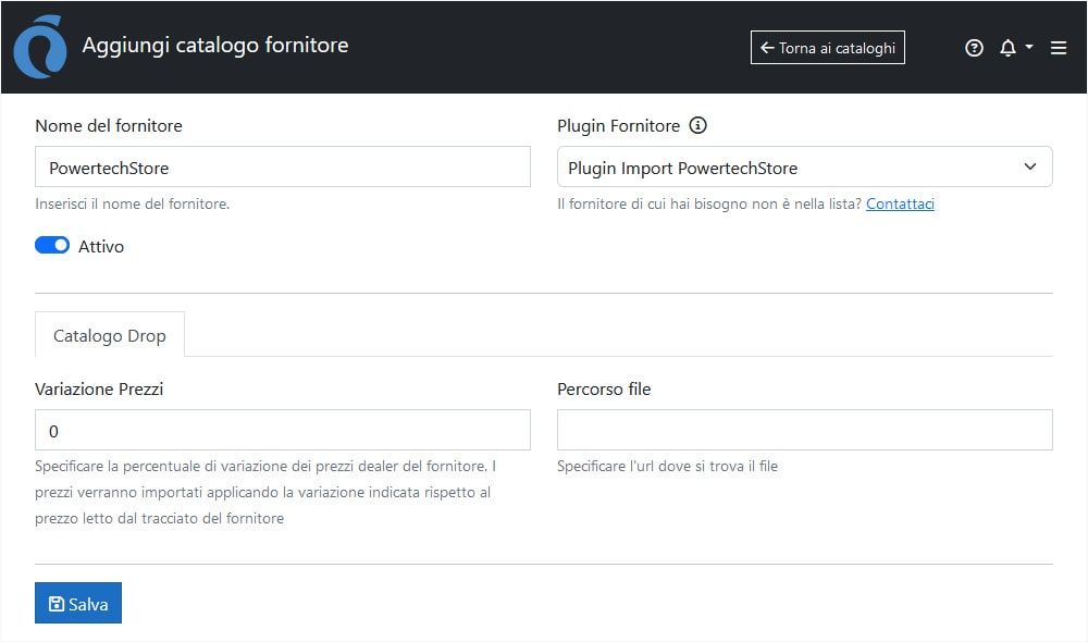 Configurazione PowertechStore ImporterONE Configurazione PowertechStore ImporterONE