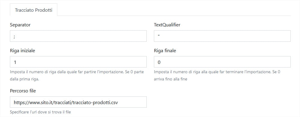 Configurazione Plugin generico HTTP ImporterONE Configurazione Plugin generico HTTP ImporterONE