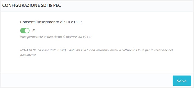 Configurare SDI e PEC Configurare SDI e PEC