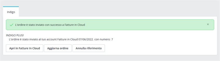 Ordine inviato a FiC Ordine inviato a FiC