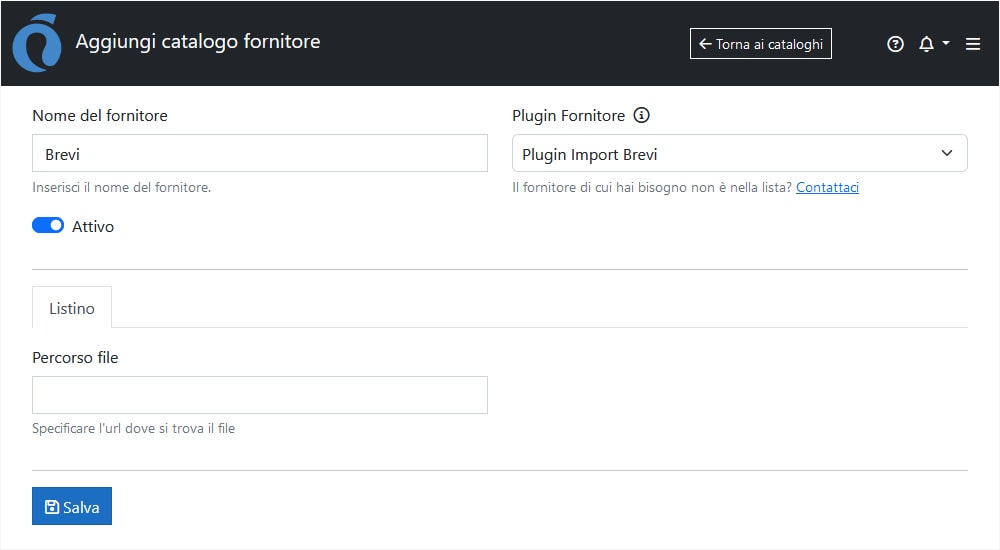 Configurazione Brevi ImporterONE Configurazione Brevi ImporterONE