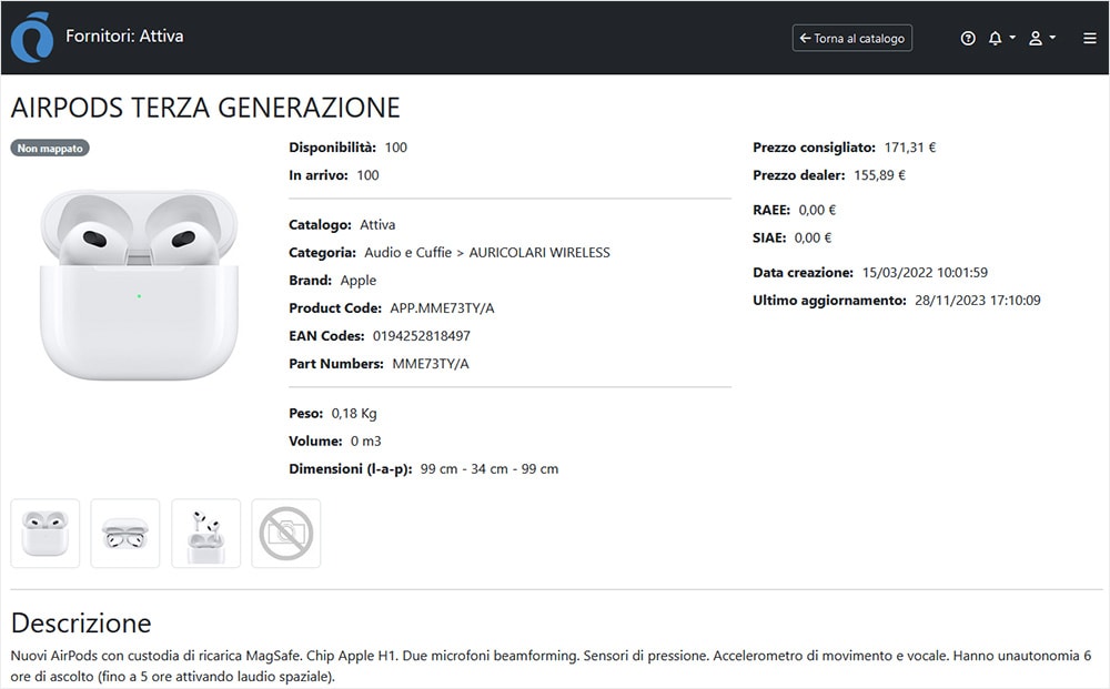 Scheda prodotto Scheda prodotto