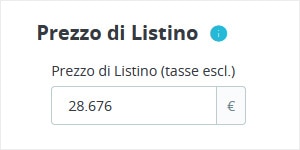 Prezzo di listino Prezzo di listino