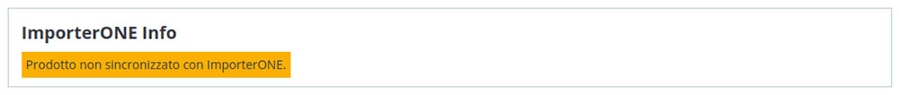 Prodotto non sincronizzato Prodotto non sincronizzato