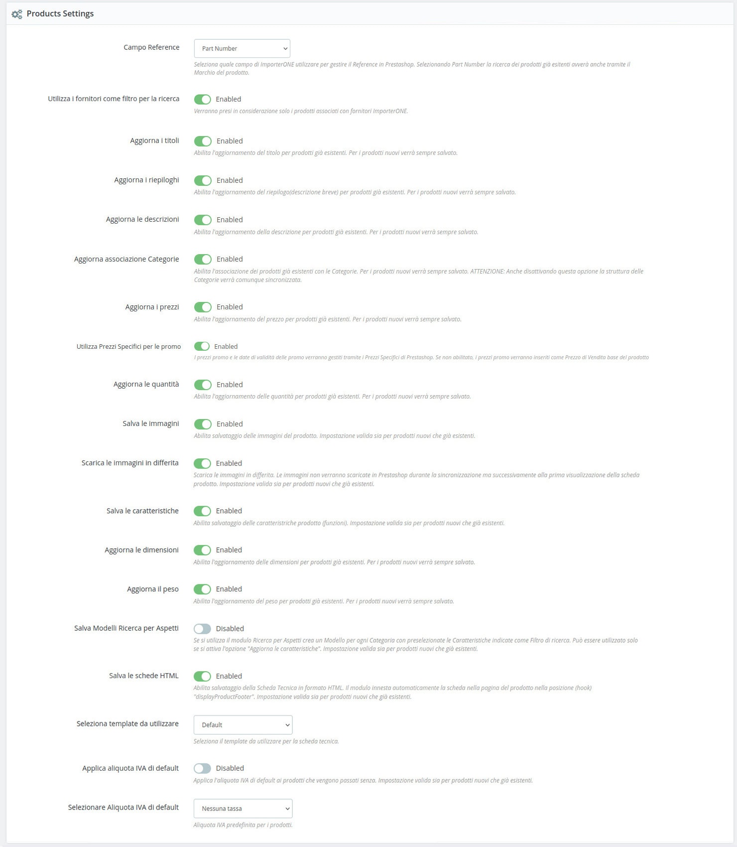 Importazione prodotti PrestaShop Importazione prodotti PrestaShop